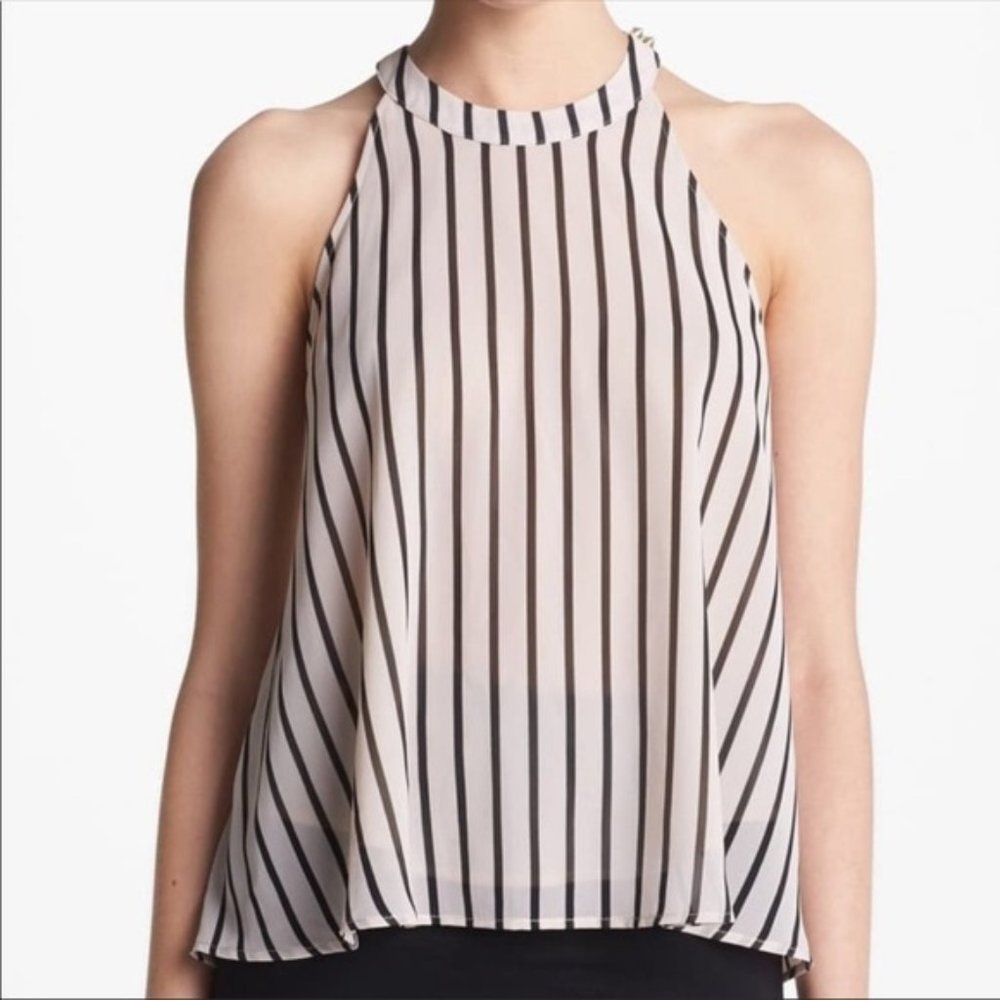ASTR high neck striped sleeveless blouse size xs